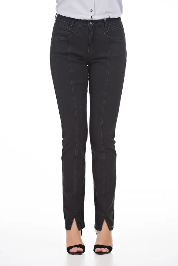 Calca Cropped Nervura Frete Preto