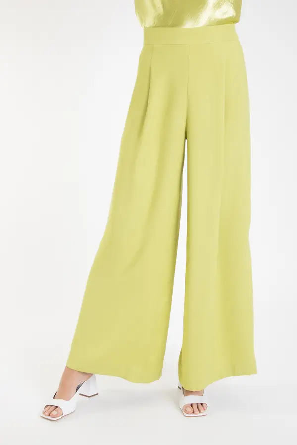 Pantalona Crepe Glam Amarelo Lima