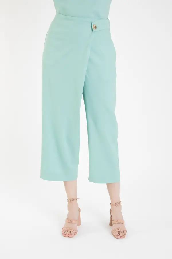 Calca Cropped Transpasse Erva Doce