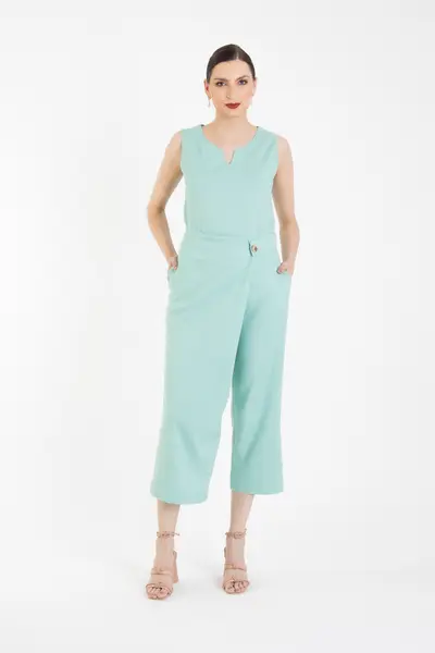 Calca Cropped Transpasse Erva Doce