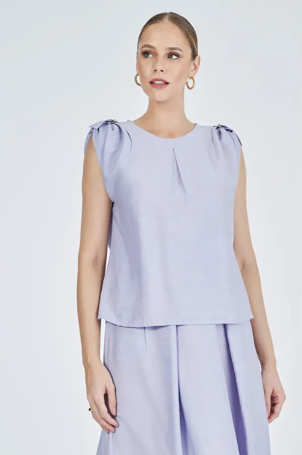 Blusa Aliz Fivelas Lavanda