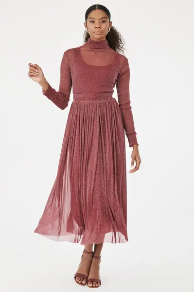 Blusa Gola Alta Lurex com Forro Cabernet