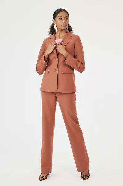 Blazer Alongado 2 Botoes Conhaque
