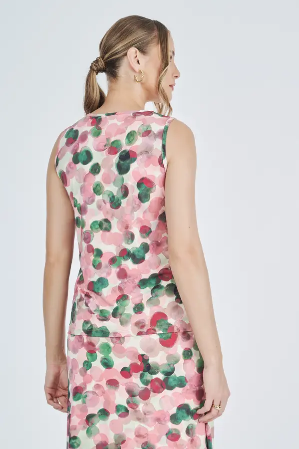 Regata Fluity Poa Aquarela Rosa/verde