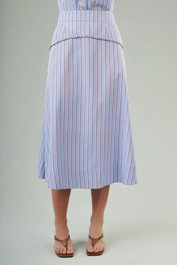 Saia Easy Stripe Azul/marrom