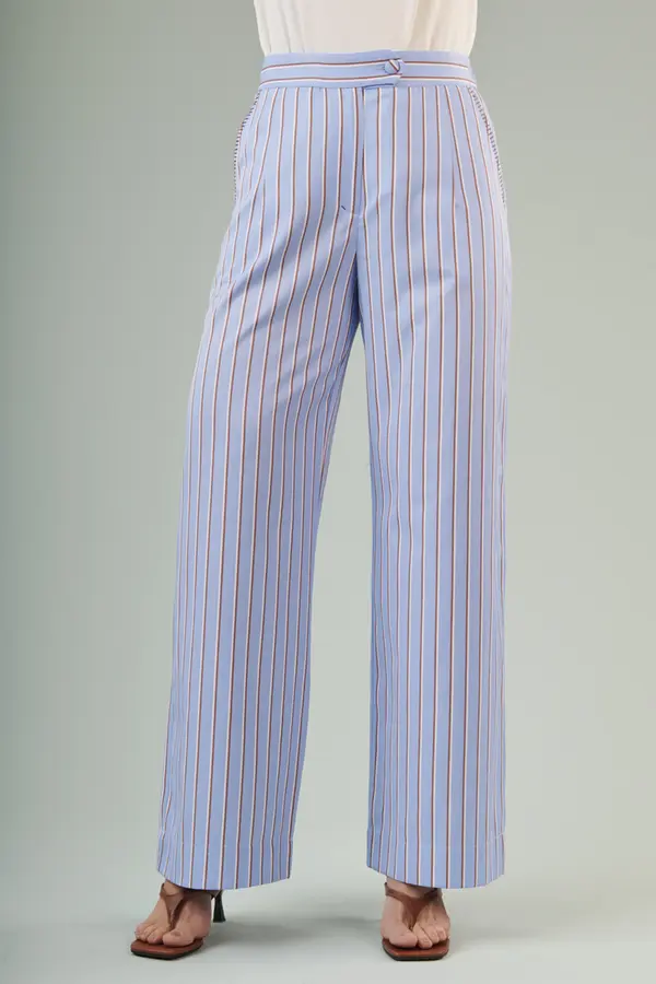Calca Easy Stripe Azul/marrom