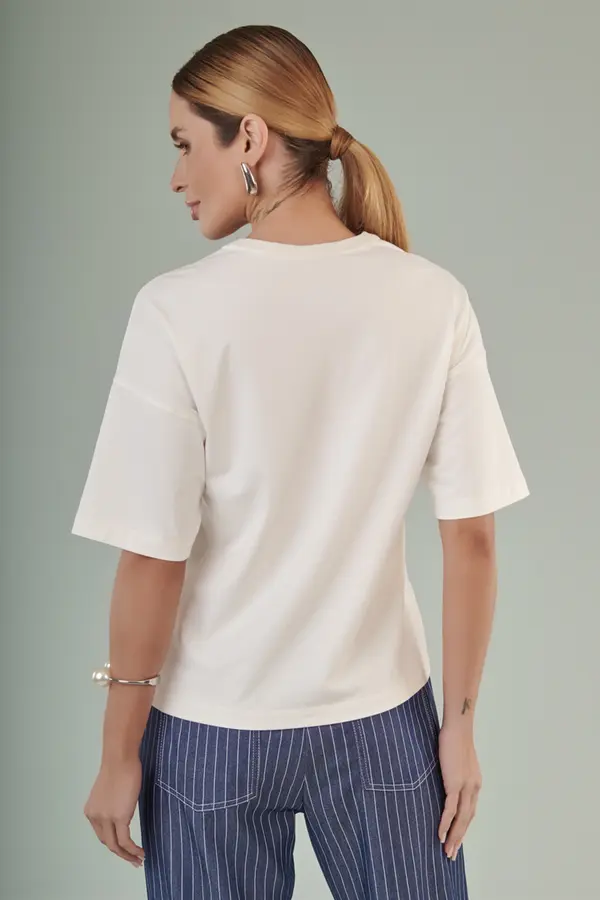 T Shirt Box Algodao Pima Off White