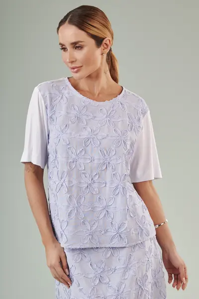 Blusa Encanto Azul/branco