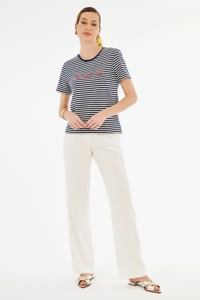 T-shirt Tricot La Dolce Vitta Listras Navy