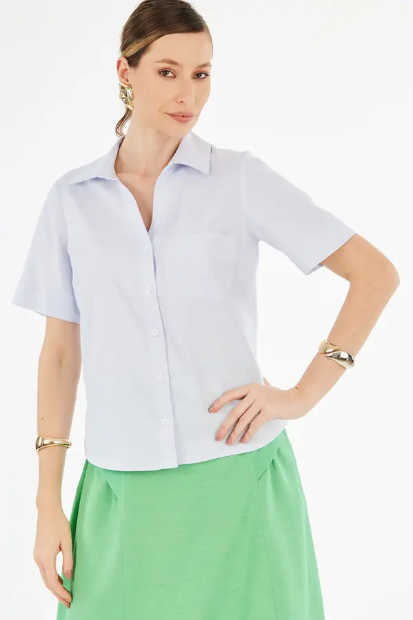 Camisa Urban Mga Curta Baby Blue