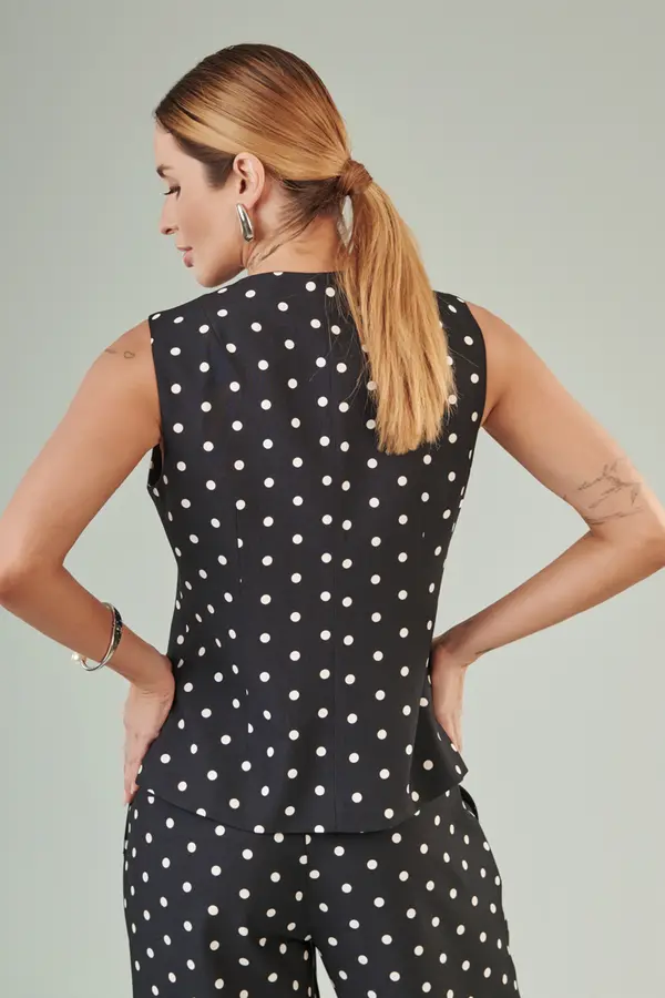 Colete Poas Preto/branco