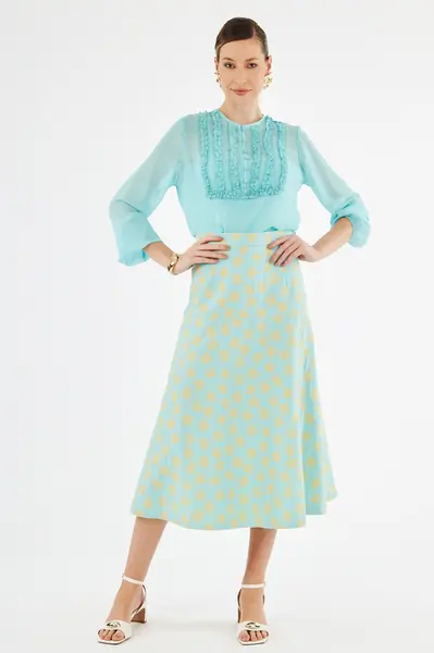 Saia Jasmim Azul/amarelo