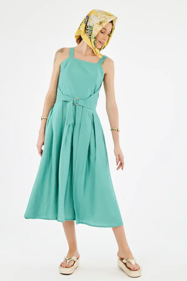 Vestido Transpassado Alcas Marine Green