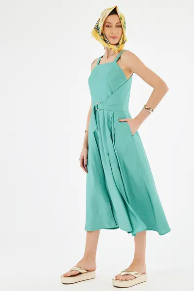 Vestido Transpassado Alcas Marine Green