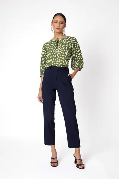 Blusa Soho Amarracao Verde/off White