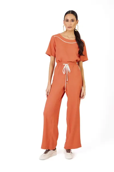 Blusa Decote Vivo Terracota
