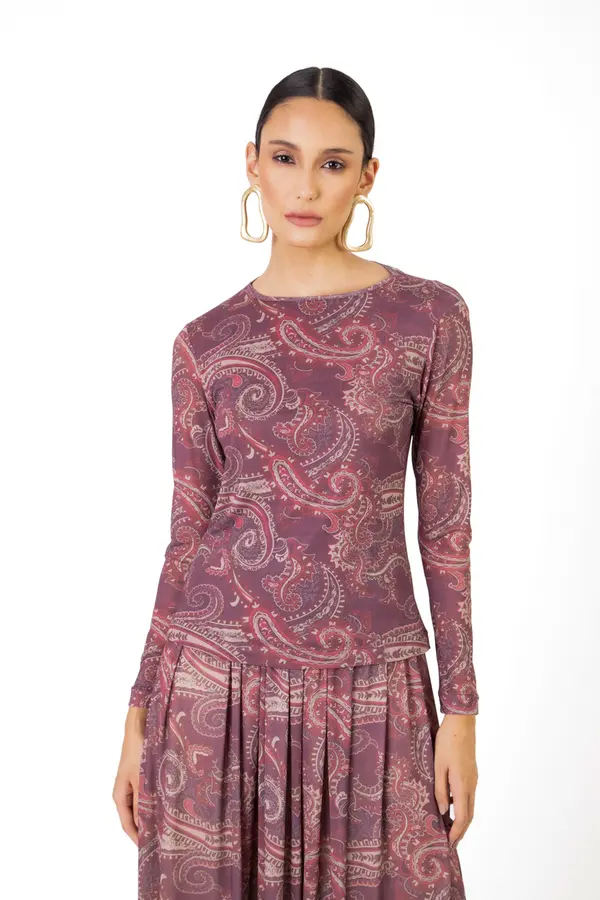 Blusa Tule Cashmere Est. Cashmere Vinho