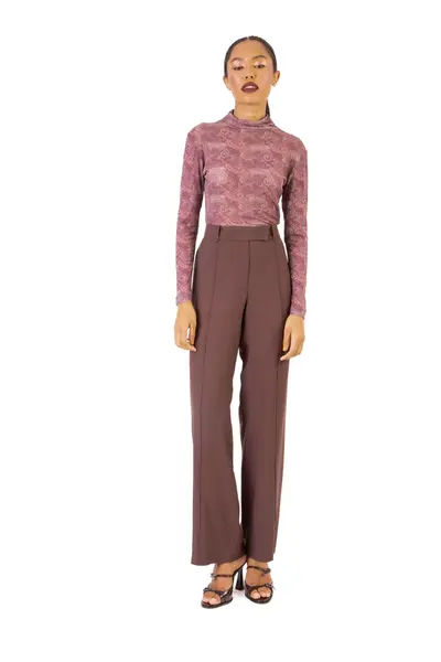 Blusa Gola Alta Tule Cashmere Est. Cashmere Vinho