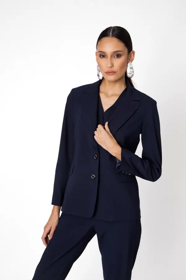 Blazer Mini Pied-poule Marinho/preto