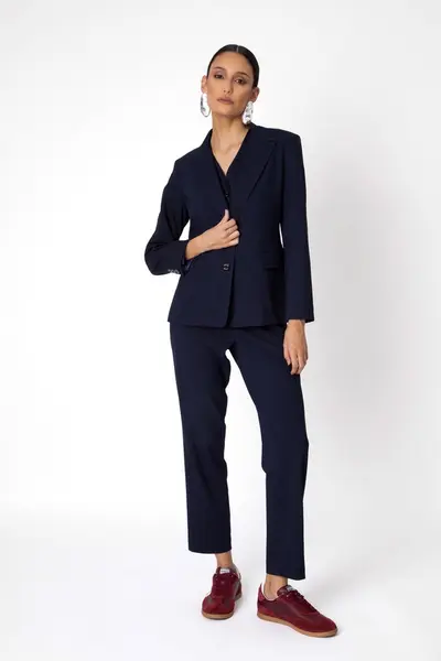 Blazer Mini Pied-poule Marinho/preto