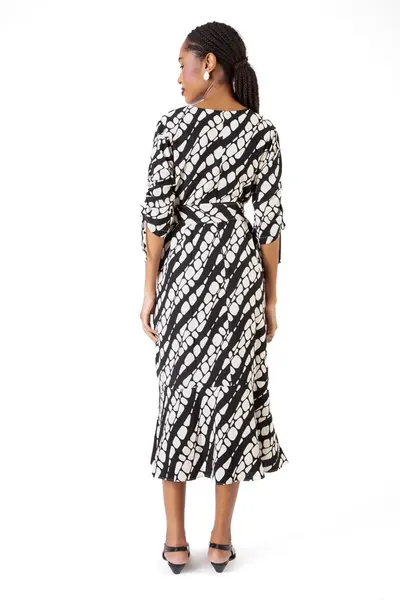 Vestido Valencia Amarracao Preto/bege