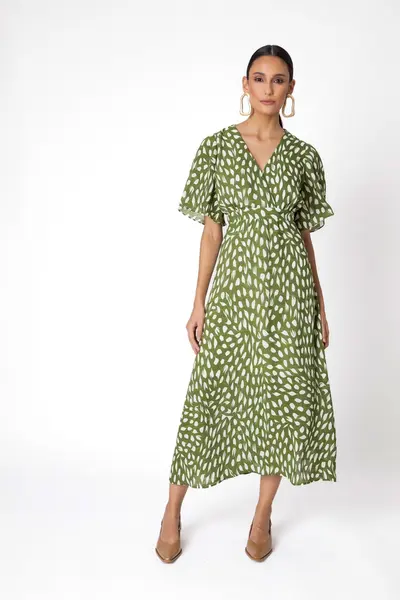 Vestido Soho Estampado Verde/off White