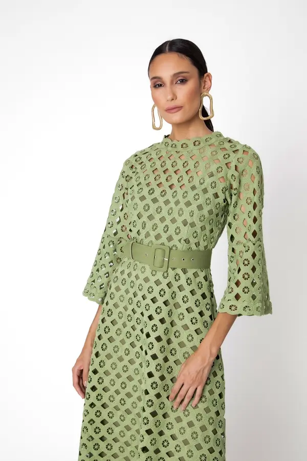 Vestido Guipir Natureza Verde Oliva
