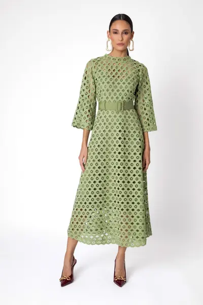 Vestido Guipir Natureza Verde Oliva
