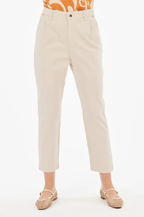Calca Feminina Jeans Areia