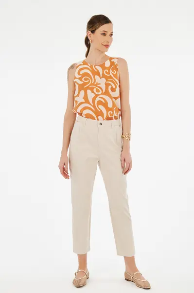 Calca Feminina Jeans Areia