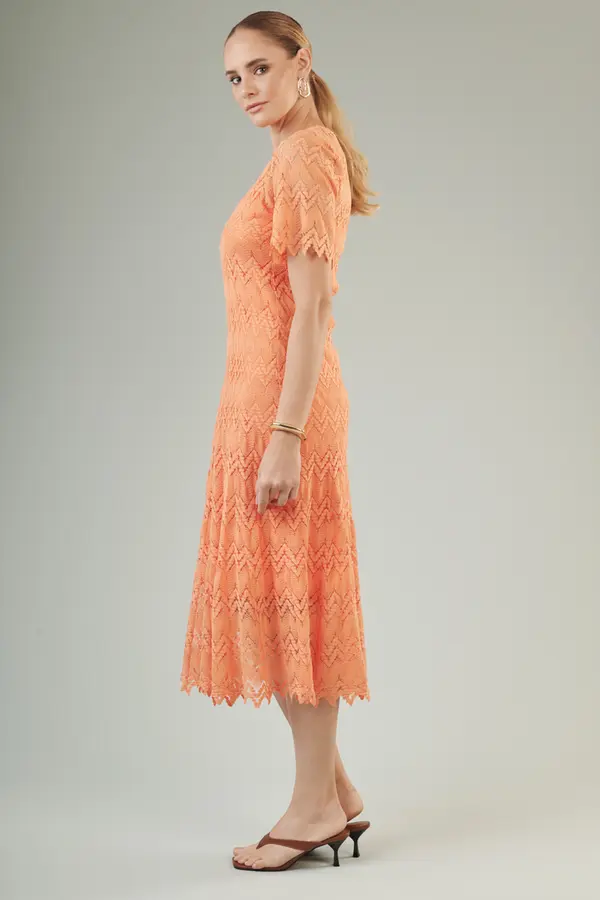 Vestido Lace Tricot Aperol