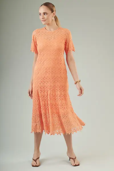 Vestido Lace Tricot Aperol