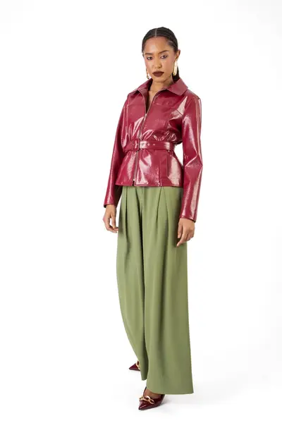 Jaqueta Couro Shine Burgundy