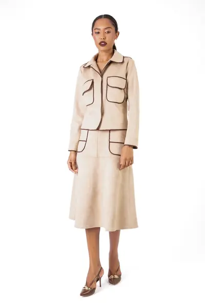Jaqueta Suede Boho Aveia