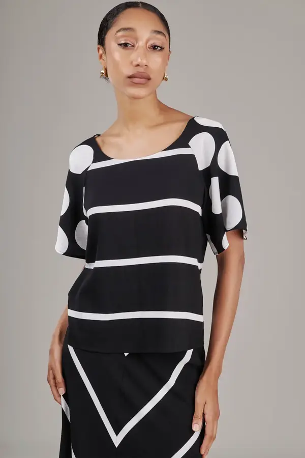 Blusa Mix Estampas Preto/off W