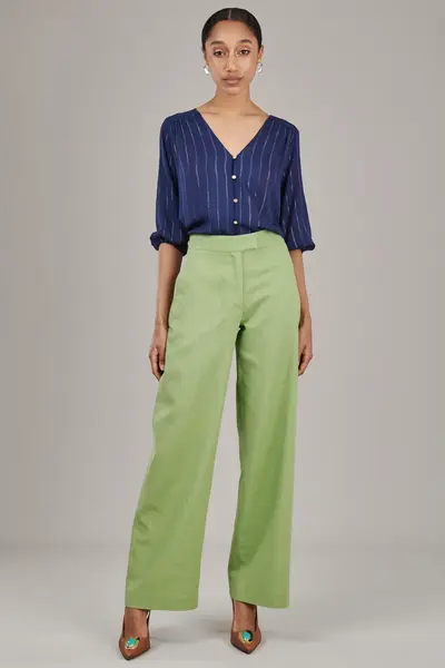 Blusa Capri Lurex Marinho