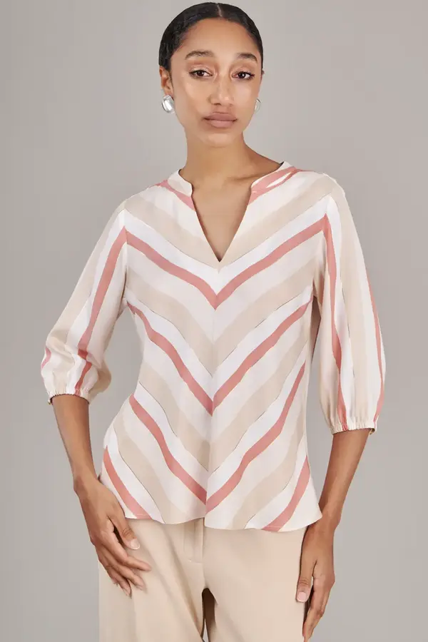 Blusa Listras Mix Metalic Listra Coral