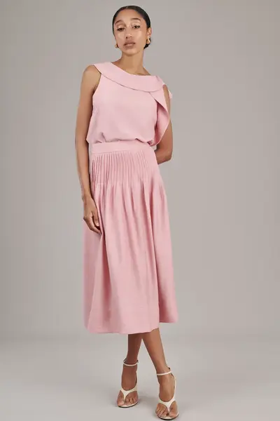 Blusa Decote Ondas Rosa Blush