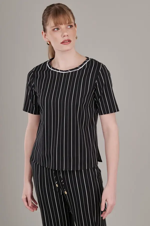 Blusa Monaco Preto/branco