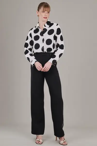 Camisa Maxi Poás Poa Gde Preto/branco