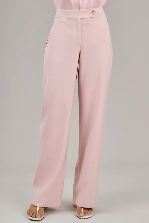 Calca Reta Alfaiataria Rosa Blush