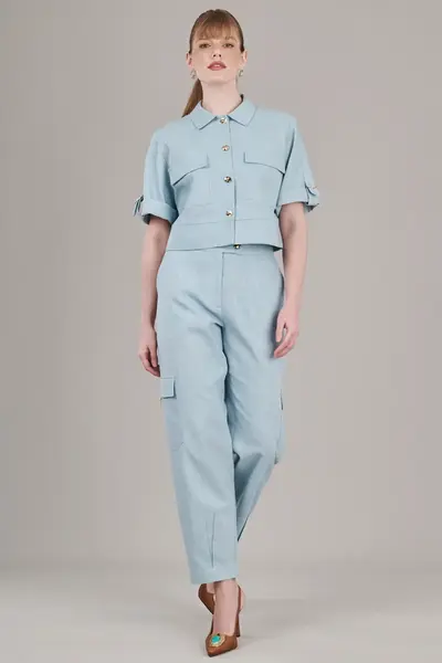 Calca Cargo Ramie Fresh Blue