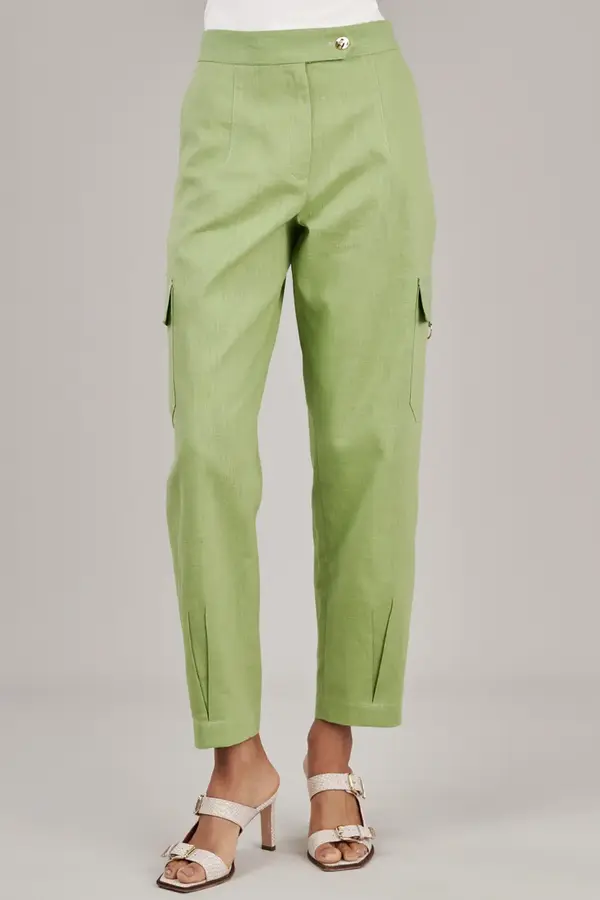 Calca Cargo Ramie Verde Matcha
