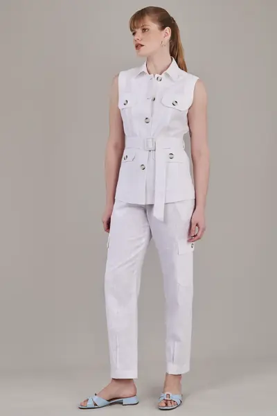 Calça Cargo Safari Branco