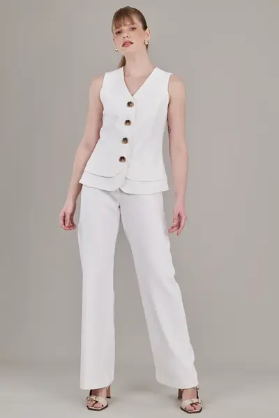 Colete Barra Dupla Twill Off White