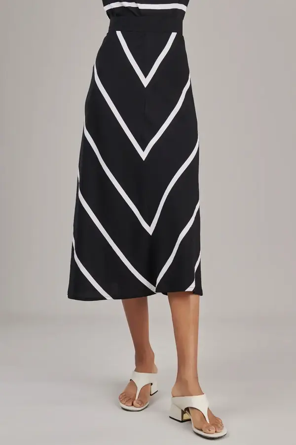 Saia Listras Diagonais Listra Pto/off White