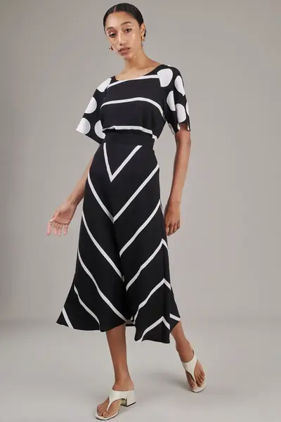 Saia Listras Diagonais Listra Pto/off White