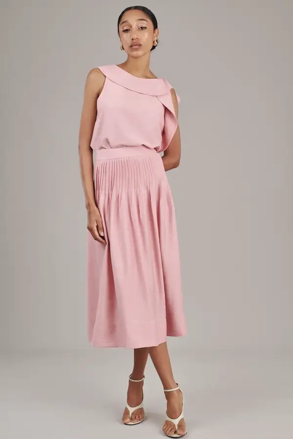 Saia Nervuras Rosa Blush