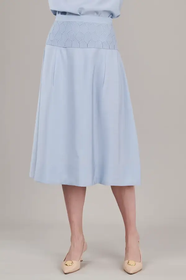 Saia Detalhes Cós Baby Blue
