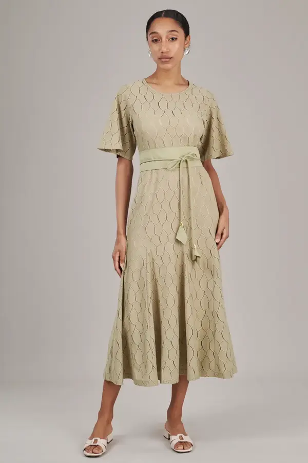 Vestido Coquetel Favo Pistache